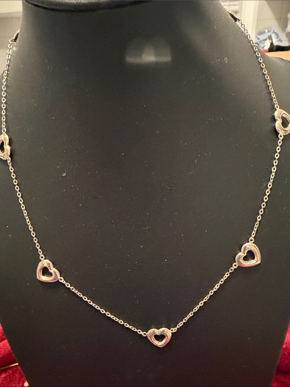 Like new sterling silver marked Heart Link Silver Necklace toggle clasp 18”
